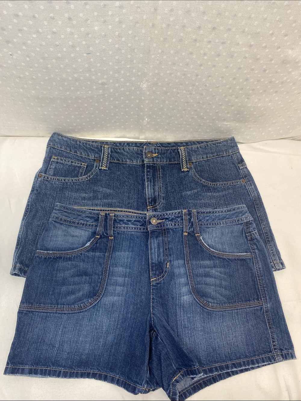 Tommy Hilfiger Women's Blue Denim Jean Shorts Women's Size 12 Lot Of 2